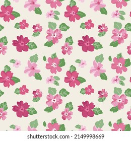 Blooming midsummer meadow seamless pattern. Plant background for fashion, wallpapers, print. A lot of different flowers on the field. Liberty style millefleurs. Trendy floral design