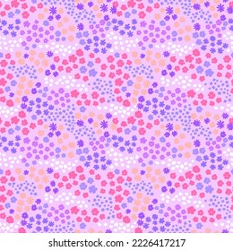Blooming midsummer meadow seamless pattern. Flower background for fashion, wallpapers, print.