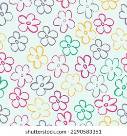 Blooming midsummer meadow seamless pattern. Plant background for fashion, wallpapers, print.  Vector flower seamless background. Liberty style millefleurs.