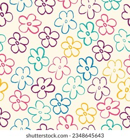 Blooming midsummer meadow seamless pattern. Plant background for fashion, wallpapers, print. Vector design for paper, cover, fabric, interior decor and other users Liberty style millefleurs.
