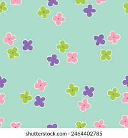 Blooming midsummer meadow seamless pattern. Plant background for fashion, wallpapers, print. A lot of different flowers on the field. 