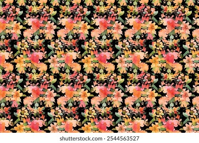 Blooming midsummer meadow seamless pattern. Plant background for fashion