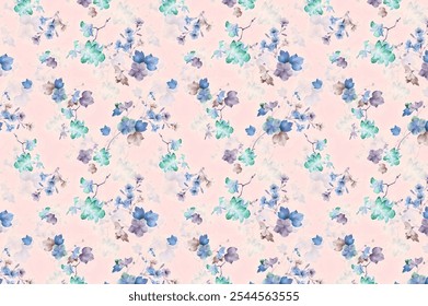 Blooming midsummer meadow seamless pattern. Plant background for fashion
