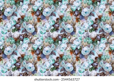 Blooming midsummer meadow seamless pattern. Plant background for fashion