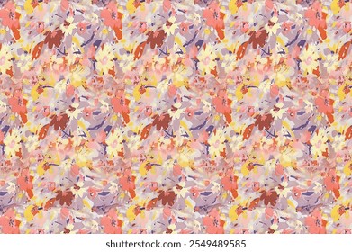 Blooming midsummer meadow seamless pattern. Plant background for fashion, wallpapers, print. 