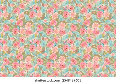 Blooming midsummer meadow seamless pattern. Plant background for fashion, wallpapers, print. 