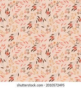 Blooming midsummer seamless pattern. Spring summer collection. Trendy color for fashion. wallpapers, and print. A lot of flowers.  Ditsy style. Pressed flowers. Trendy floral design