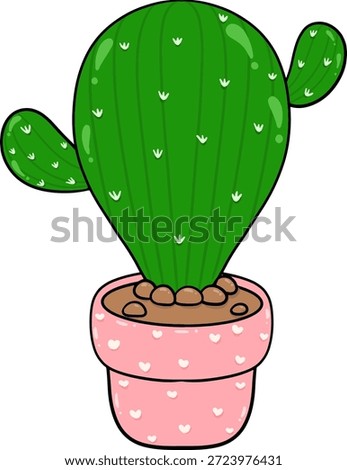 Blooming Moon Cactus with Offshoots Vector