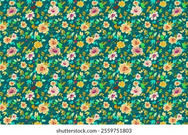 Blooming in a Natural  beautiful  seamless pattern , 