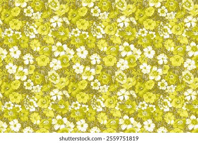 Blooming in a Natural  beautiful  seamless pattern , 