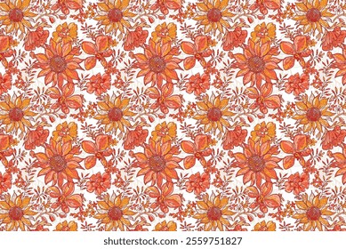 Blooming in a Natural  beautiful  seamless pattern , 