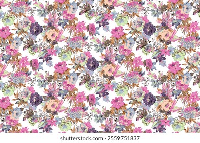 Blooming in a Natural  beautiful  seamless pattern , 
