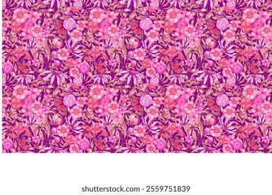 Blooming in a Natural  beautiful  seamless pattern , 