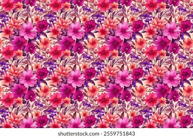 Blooming in a Natural  beautiful  seamless pattern , 