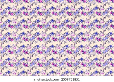 Blooming in a Natural  beautiful  seamless pattern , 