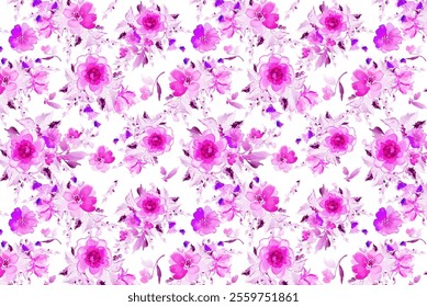 Blooming in a Natural  beautiful  seamless pattern , 
