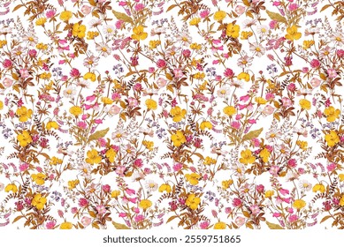 Blooming in a Natural  beautiful  seamless pattern , 