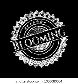 Blooming on chalkboard