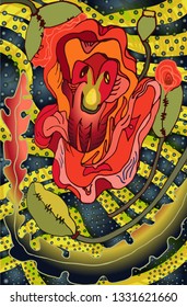 Blooming poppy. Abstract 