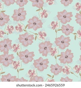 Cereza roja floreciente sobre un fondo blanco, árbol de sakura, patrón de acuarela sin fisuras. Ilustración vectorial, lista para imprimir.
