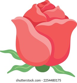 Una rosa roja floreciente. Botánica decorativa. Elemento floral