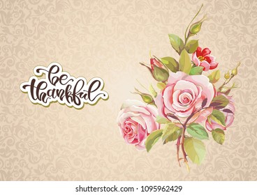 Blooming rose flowers festive background. Vintage invitation greeting card with flowers of roses. Congratulation template for postcard