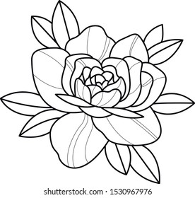 blooming rose line work dot