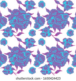 Blooming roses seamless pattern. Floral pattern for fabric. Roses background. vector illustration
