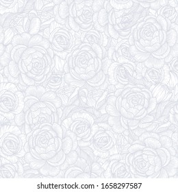 Blühende Rosen nahtloses Muster. Blumenmuster für Stoff. Rosenhintergrund. Vektorillustration