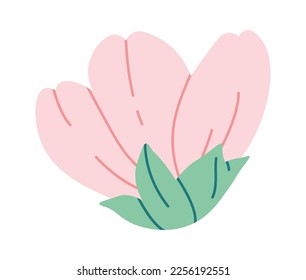 Blooming sakura flower flat icon Spring decorative tree. Vector illustration