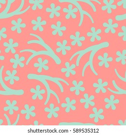 Blooming sakura seamless pattern. All objects are conveniently grouped and easily editable