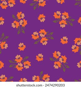 Blooming spring or fall meadow seamless pattern. Plant background for fashion, wallpapers, print. Liberty style floral. Trendy floral design