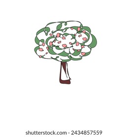 Blooming Spring Tree with pink flowers