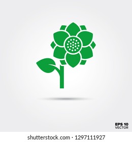 Blooming sunflower icon, nature and environment symbol. EPS 10 Vector.
