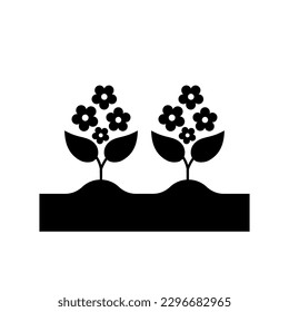 blooming time lapse icon, flower planting, flowering black vector symbol for gardening instructions