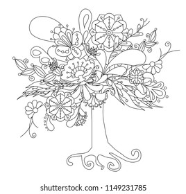 Vector Hand Drawn Floral Alphabet Monogram Stock Vector (Royalty Free ...