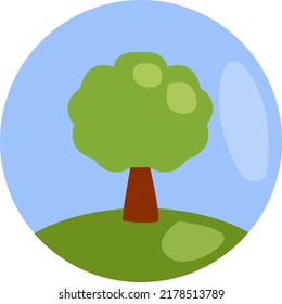 Blooming tree, illustration, vector on a white background.