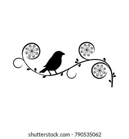 blooming tree and little bird logo