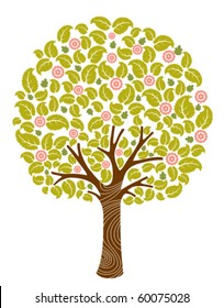 blooming tree. vector illustration