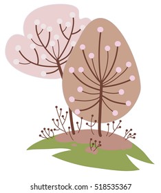 blooming trees