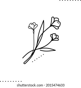 Blüte tropischer Blumen Vektorsymbol in der Umrisslinie