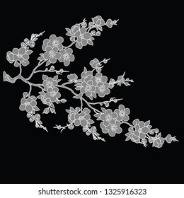 blooming twig of chinese cherry