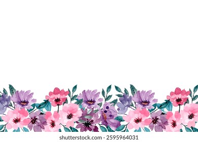 Blooming watercolor flower background for design.