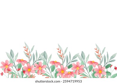 Blooming watercolor flower background vector illustration.
