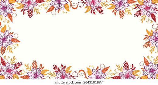 blooming wildflower wall with abstract artistic style.template for poster design wedding card and scrapbook layout

