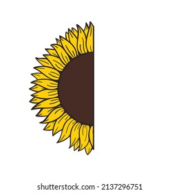 blooming yellow sunflowers full of sunflower seeds inside for decorating welcome cards
