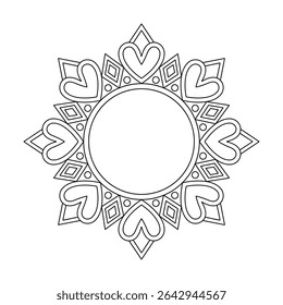 Blooming Zen Flower Mandala coloring book page