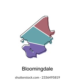 Bloomingdale City of Georgia map vector illustration design template