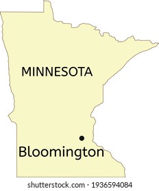 Bloomington City Location On Minnesota State Map