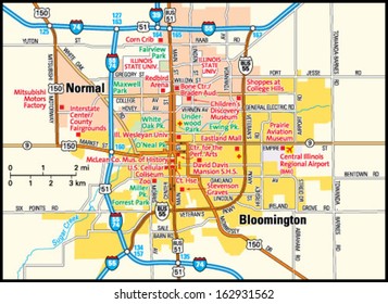 Bloomington, Illinois Area Map